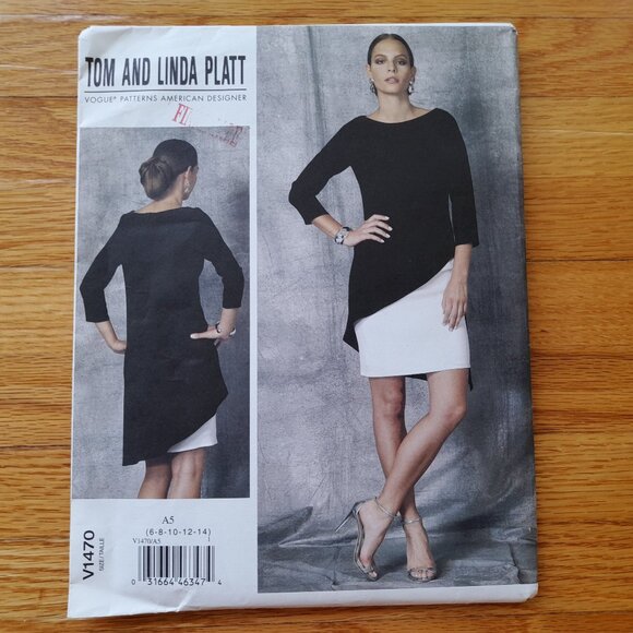 Vogue Dress Sewing Pattern Size 6-14 Tom Linda Platt 1470 UNCUT Overdress Layer - Picture 1 of 11